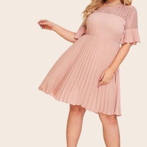 Lace Dress with Pleats